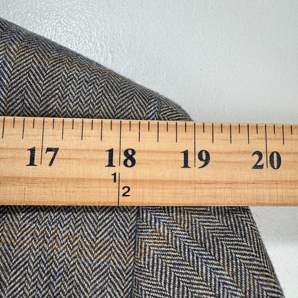 Loro Piana Cashmere Sport Coat Blazer Men 44L Gray Beige Check Manzoni 2 Btn - Picture 14 of 15